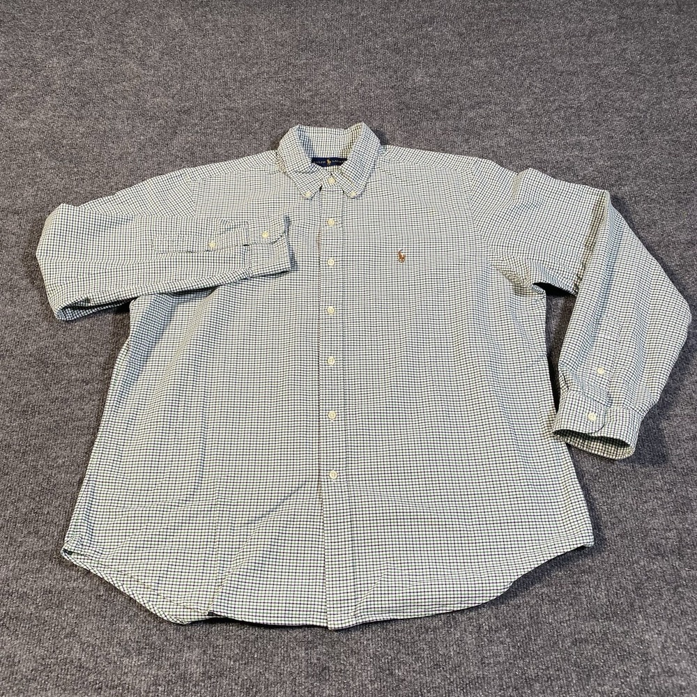 Ralph Lauren Check Pattern Long Sleeve Button Shirt Mens XL Preppy Flesh Pony - Picture 4 of 9